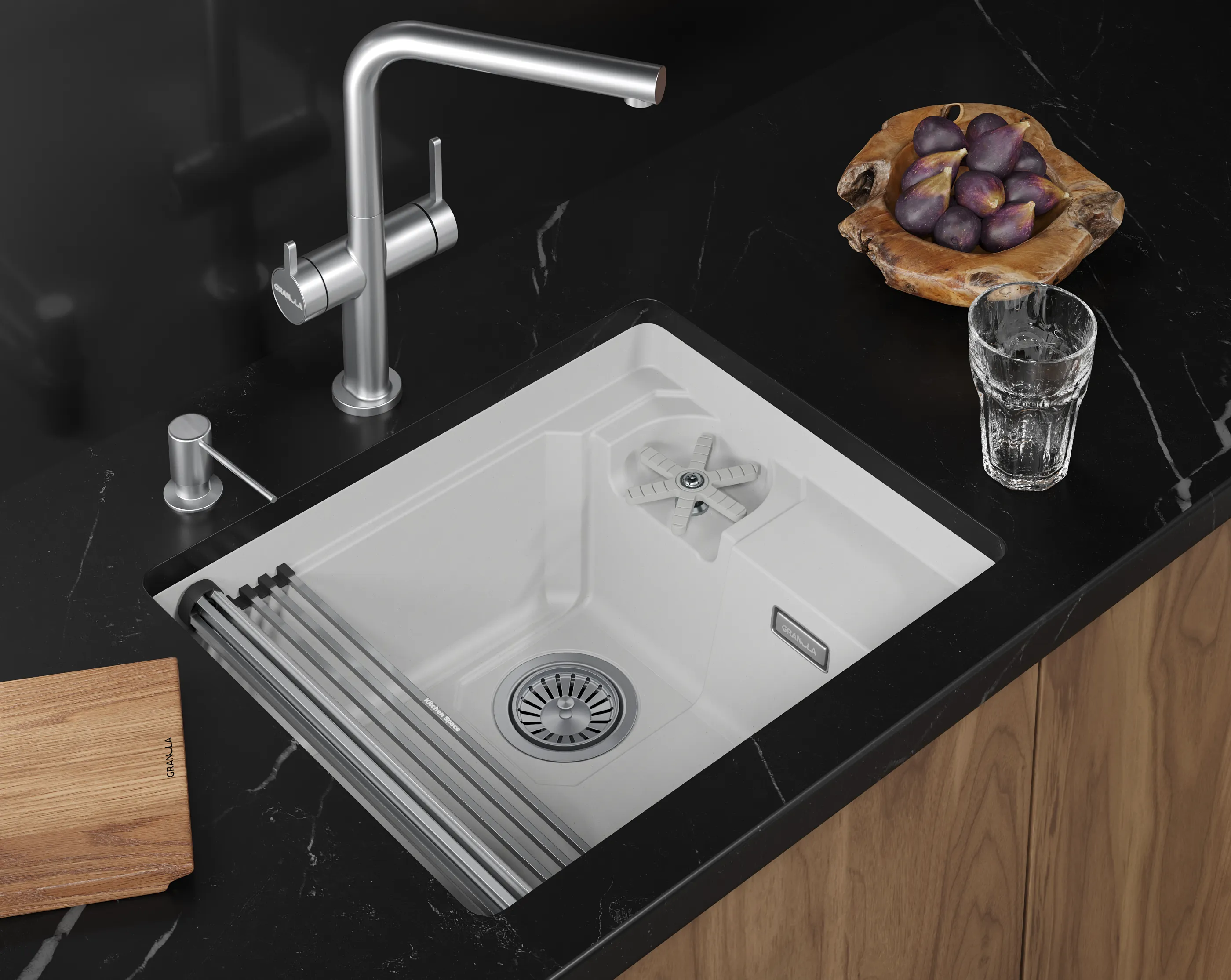 Мойка для кухни Granula Kitchen Space Rinzer 5505RU арктик, 55х45 см, прямоугольная