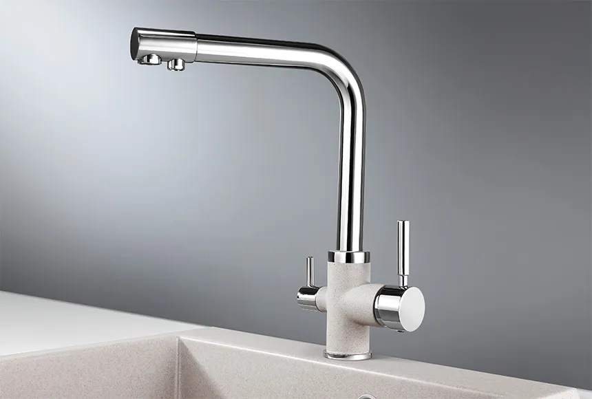 Смеситель для кухни Granula 3015 хром/антик