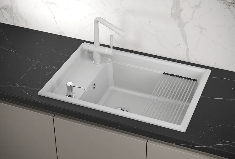 Мойка для кухни Granula Kitchen Space 7305 арктик, 73х51 см, прямоугольная