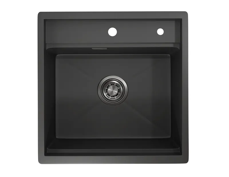 Мойка для кухни Granula Kitchen Space 5051 черный матовый, 50х51 см, квадратная