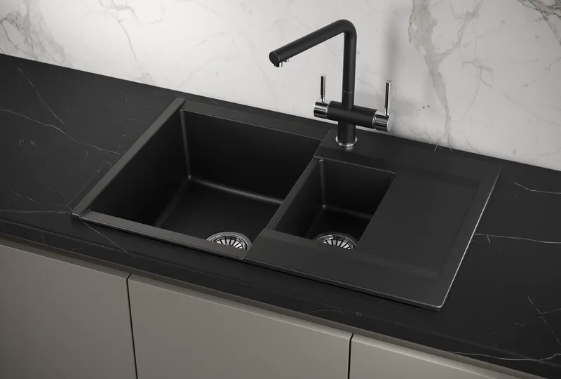 ES-7808, ТУРМАЛИН, кухонная мойка, кварц, ESTETICA