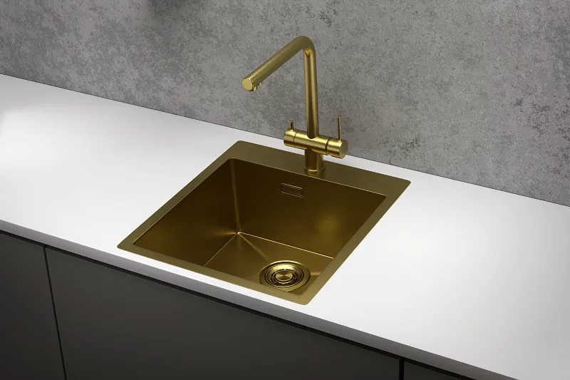 Мойка для кухни Granula 4600 золото сатин, 46х51 см, квадратная