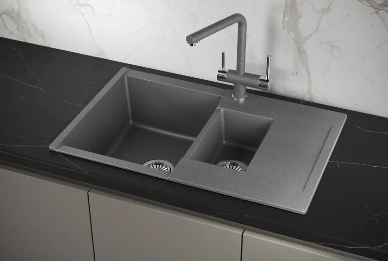 Мойка для кухни Granula Estetica 7808 графит, 78х50 см, прямоугольная