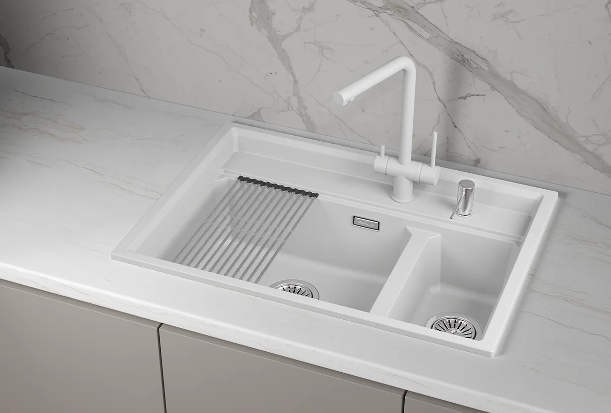 Мойка для кухни Granula Kitchen Space 7302i арктик, 73х51 см, прямоугольная