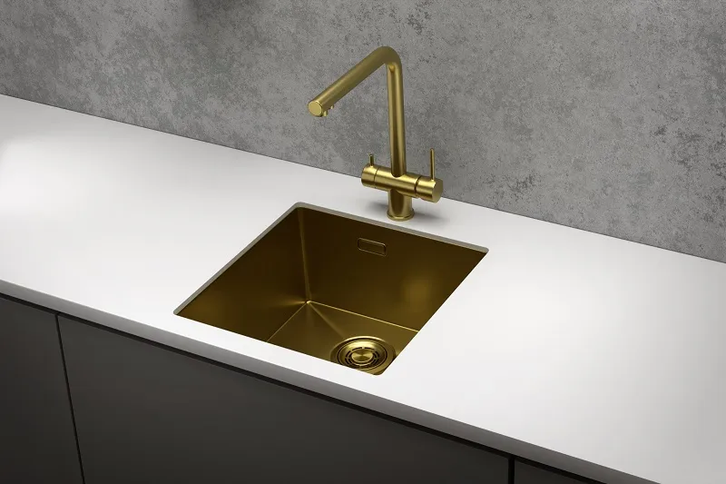 Мойка для кухни Granula 4445U золото сатин, 44х45 см, квадратная