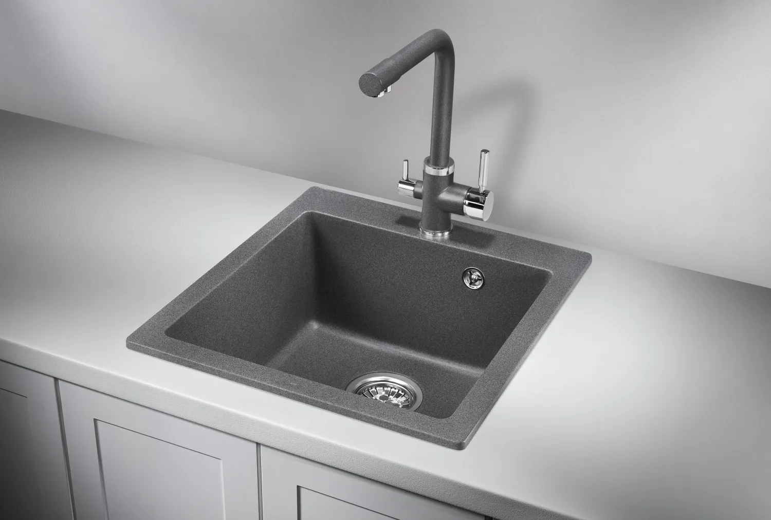 Мойка для кухни Granula 4651 графит, 46,5х51 см, квадратная