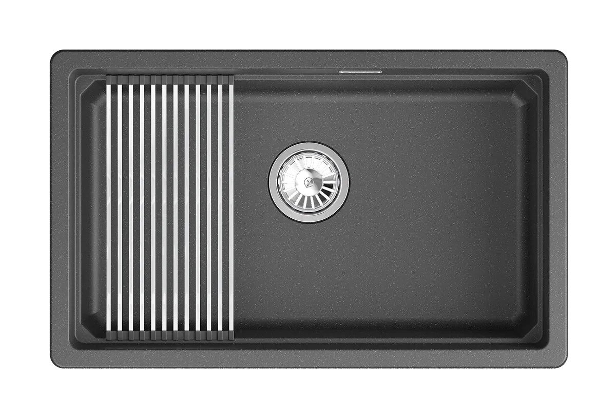 KS-7303iU, ЧЁРНЫЙ  кухонная мойка, кварц