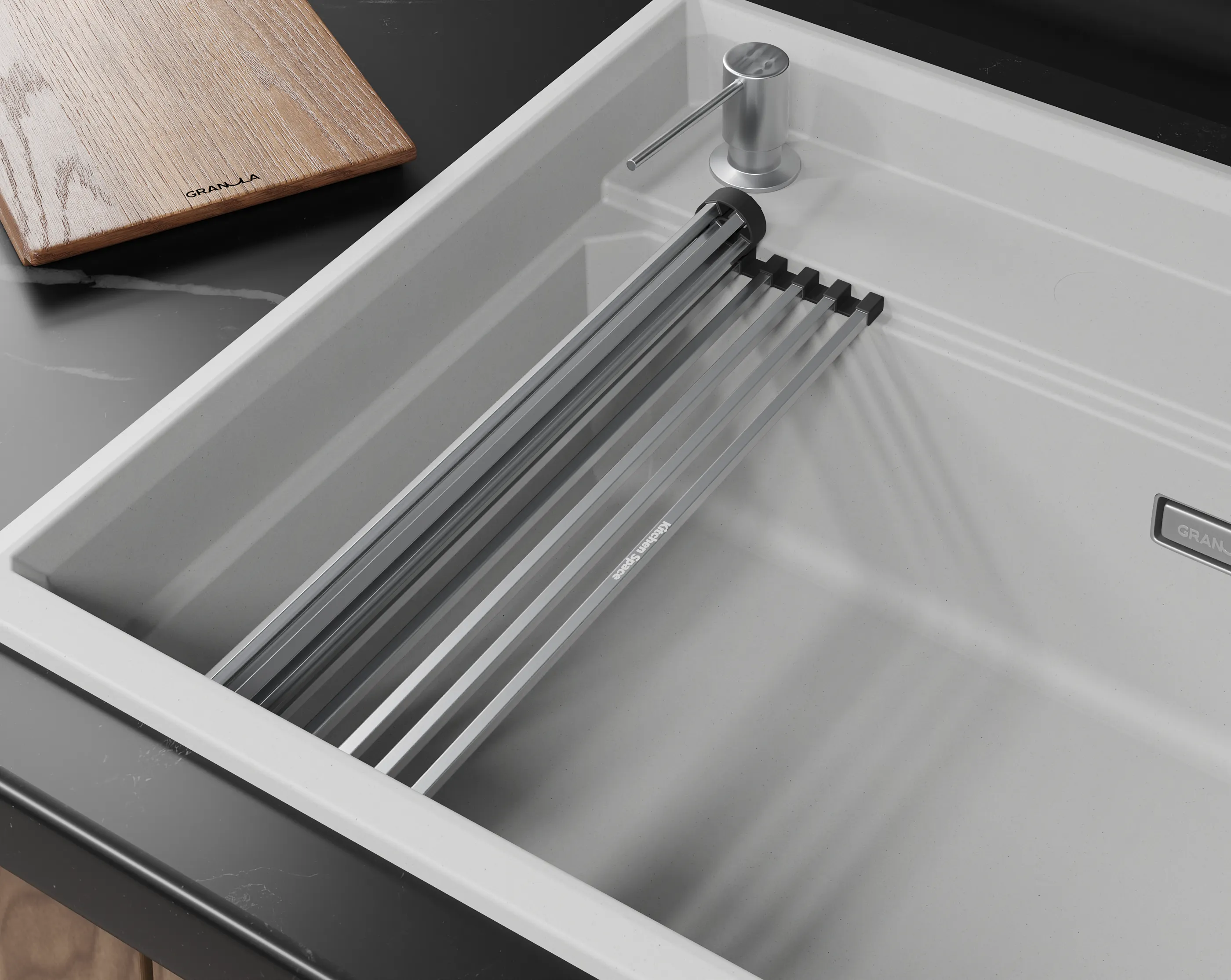 Мойка для кухни Granula Kitchen Space Rinzer 7308R арктик, 73х52 см, прямоугольная