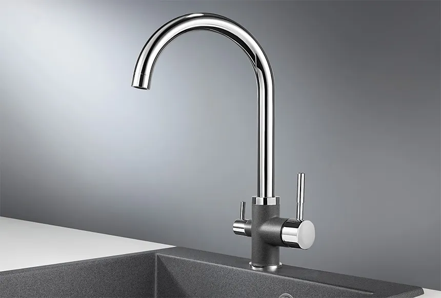 Смеситель для кухни Granula 3168 хром/графит