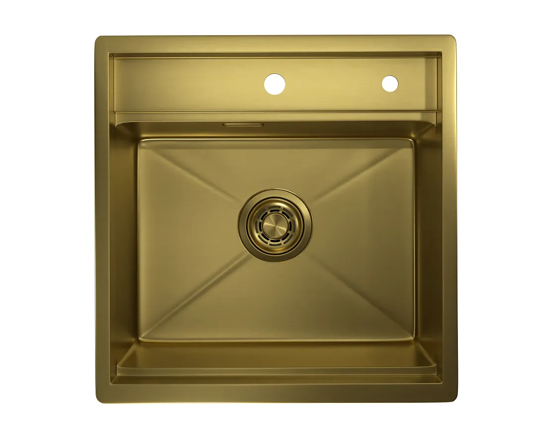 Мойка для кухни Granula Kitchen Space 5051 золото сатин, 50х51 см, квадратная