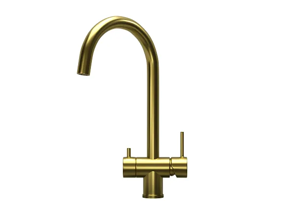 Смеситель для кухни Granula Kitchen Space 7104 золото сатин, подключение к фильтру