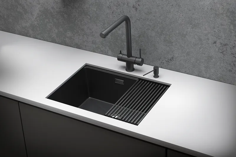 Мойка для кухни Granula Kitchen Space 6045U черный матовый, 60х44,5 см, прямоугольная