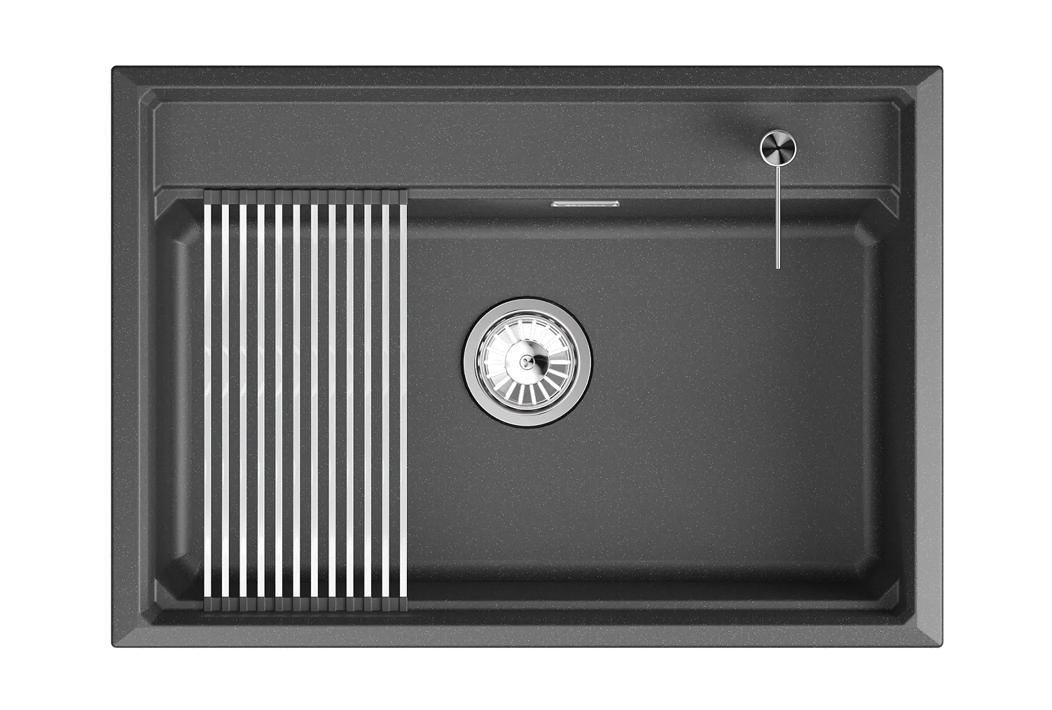 KS-7301i, ЧЁРНЫЙ  кухонная мойка, кварц