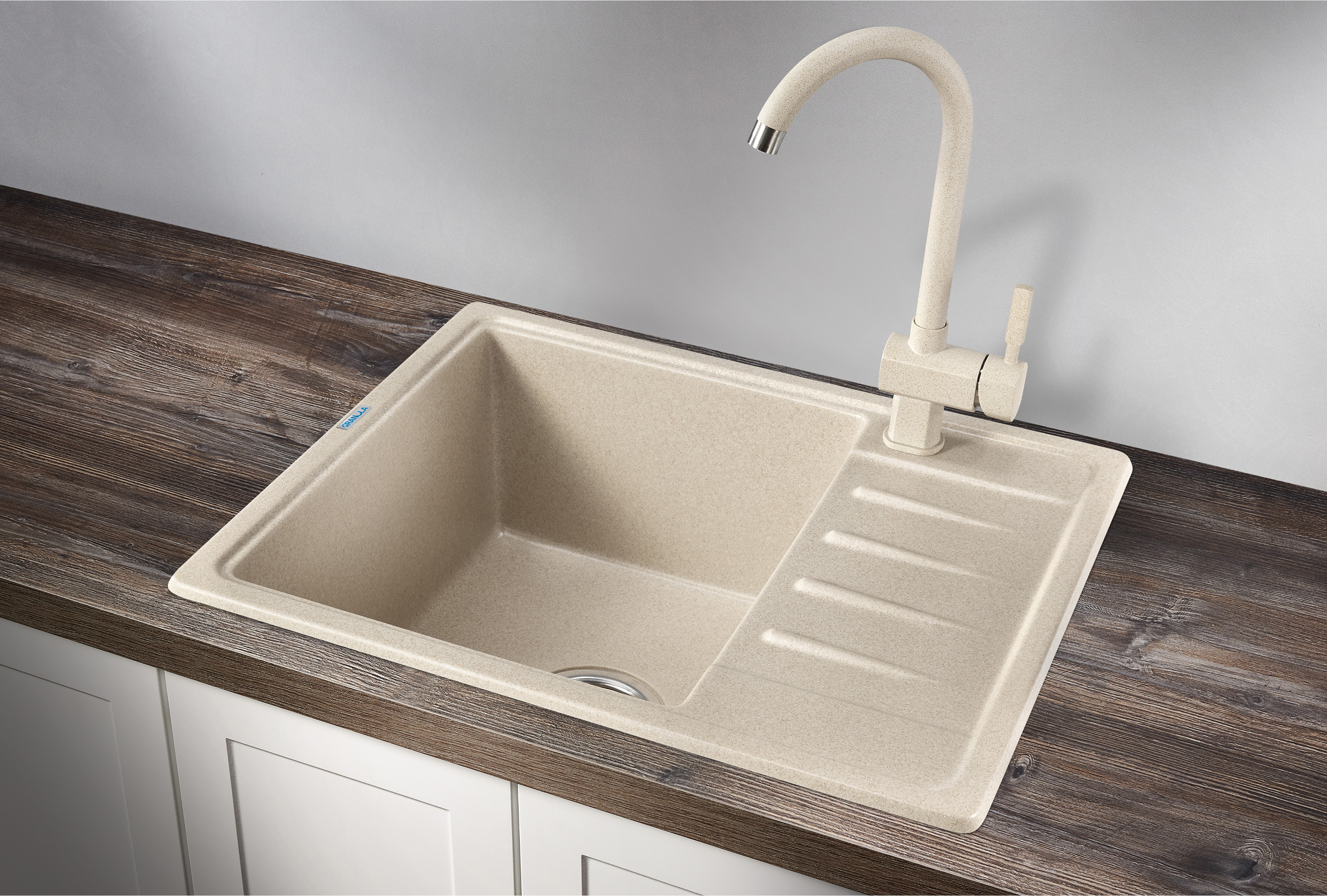5803, БЕЖЕВЫЙ, кухонная мойка, СтандАРТ кварц