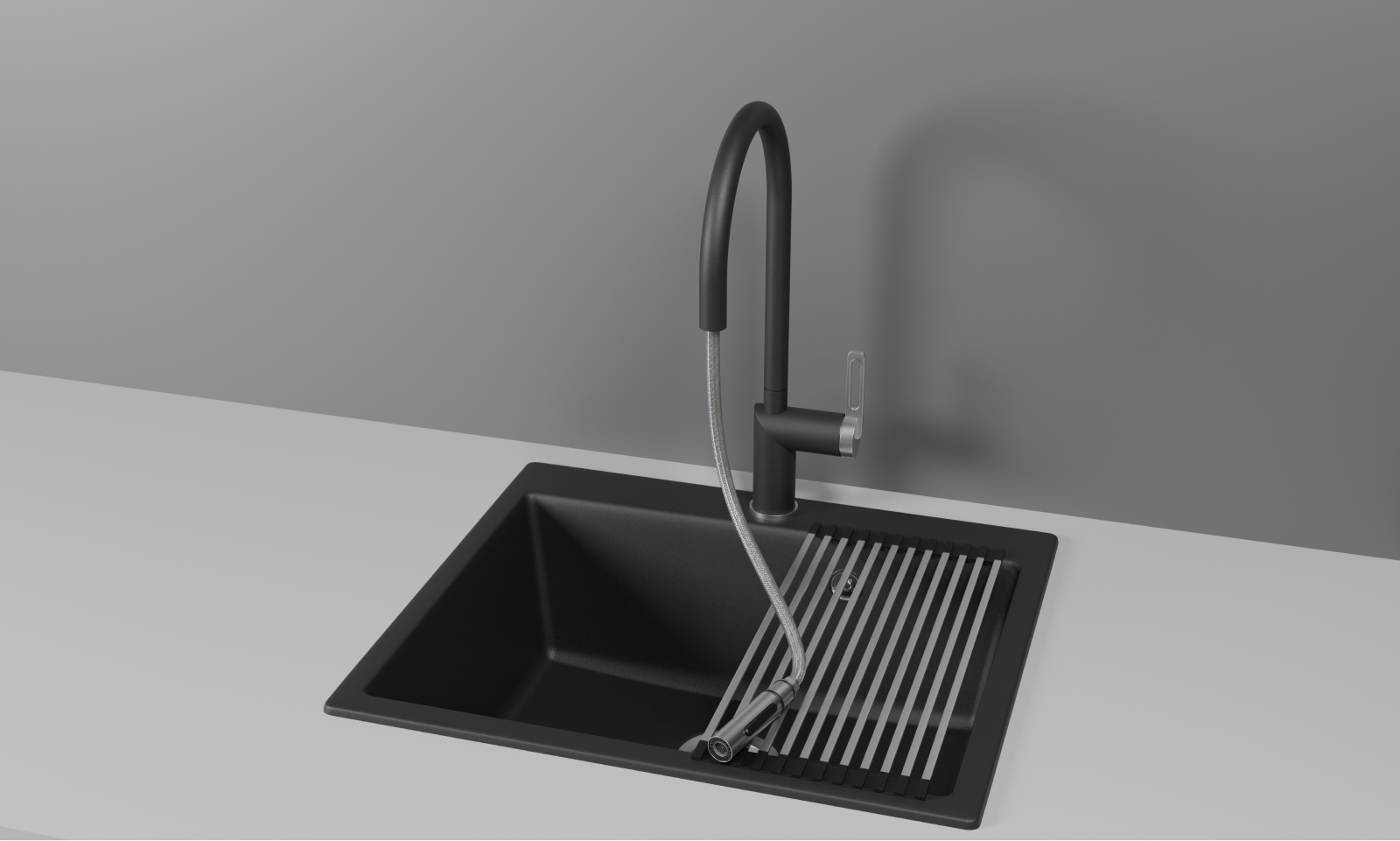 GR-8172, ТУРМАЛИН, СМЕСИТЕЛЬ КУХОННЫЙ С ВЫДВИЖНЫМ ИЗЛИВОМ