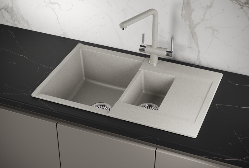 ES-7808, БАЗАЛЬТ, кухонная мойка, кварц, ESTETICA