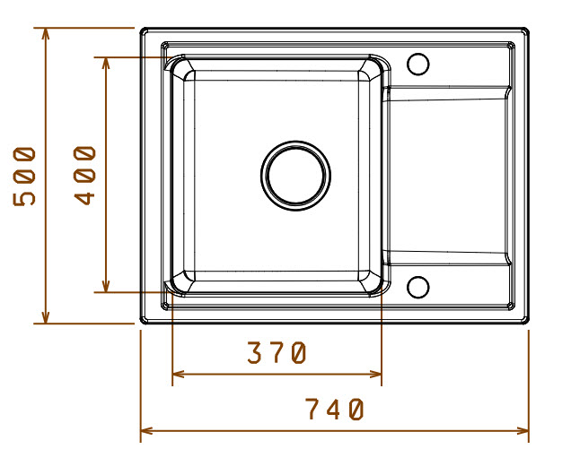 HI-74, ГИБРИД  кухонная мойка ,  кварц