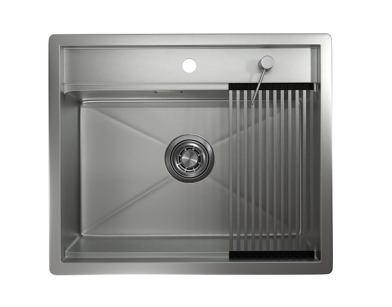 KS-6051, СТАЛЬ МАТОВАЯ , стальная кухонная мойка KITCHEN SPACE