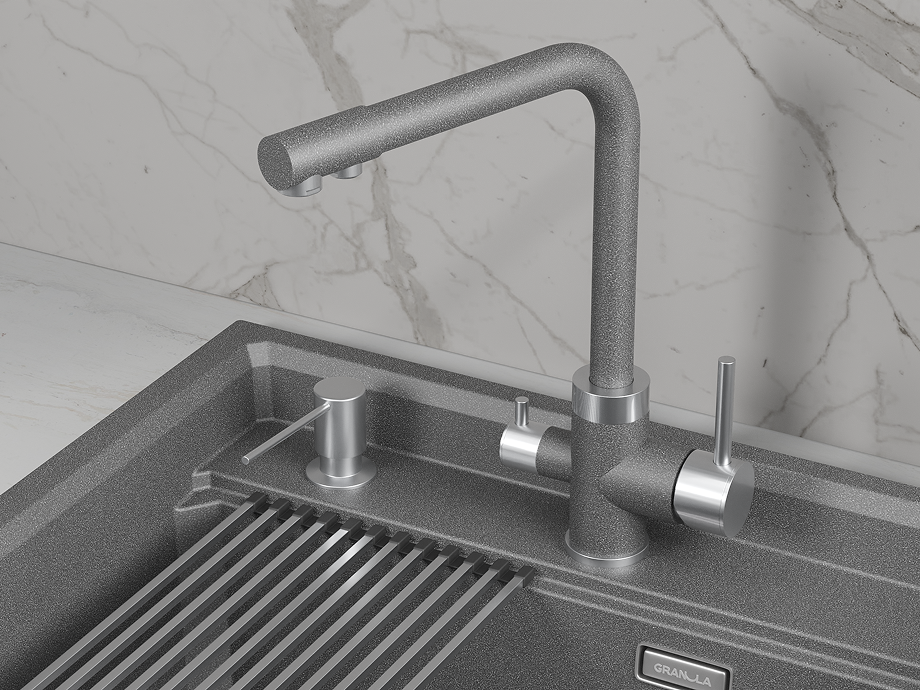 5015, ГРАФИТ (ЧЁРНО-СЕРЫЙ), СМЕСИТЕЛЬ КУХОННЫЙ