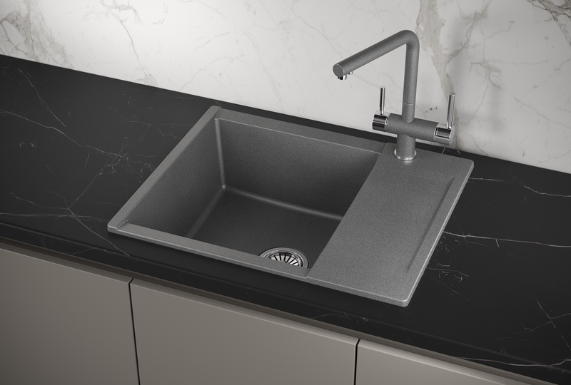 ES-6202, ГРАФИТ, кухонная мойка, кварц, ESTETICA