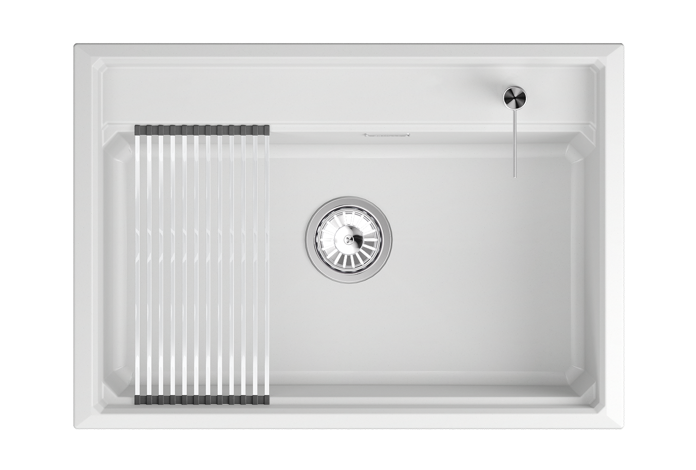 KS-7301i, АРКТИК (БЕЛЫЙ), кухонная мойка, кварц