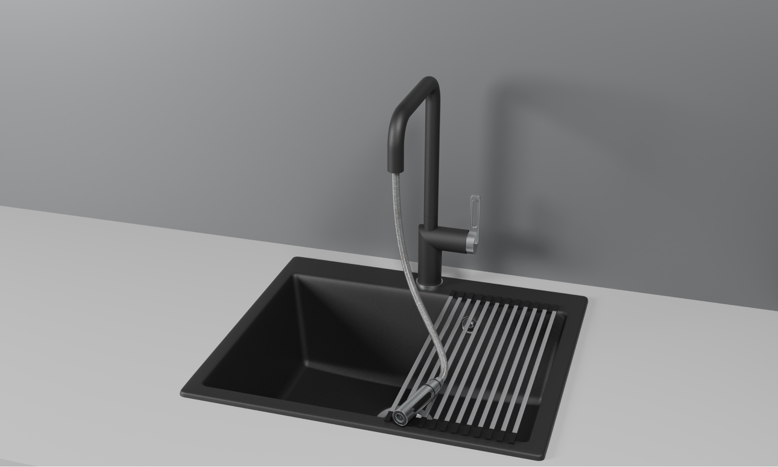 GR-8173, ТУРМАЛИН, СМЕСИТЕЛЬ КУХОННЫЙ С ВЫДВИЖНЫМ ИЗЛИВОМ