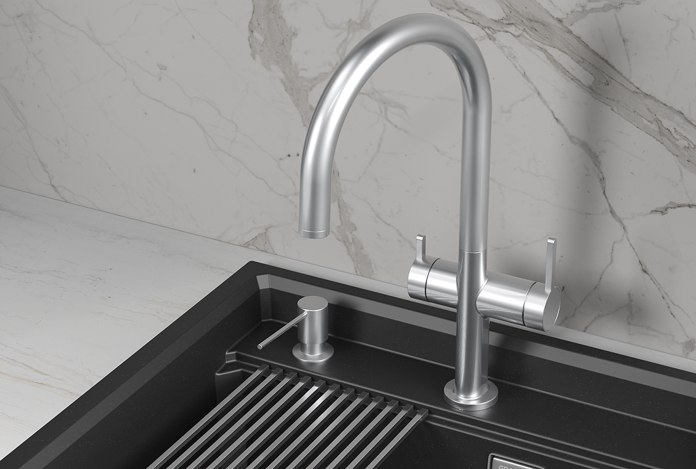 KS-8274, НЕРЖ, СМЕСИТЕЛЬ КУХОННЫЙ KITCHEN SPACE KS-8274, НЕРЖ, СМЕСИТЕЛЬ КУХОННЫЙ KITCHEN SPACE