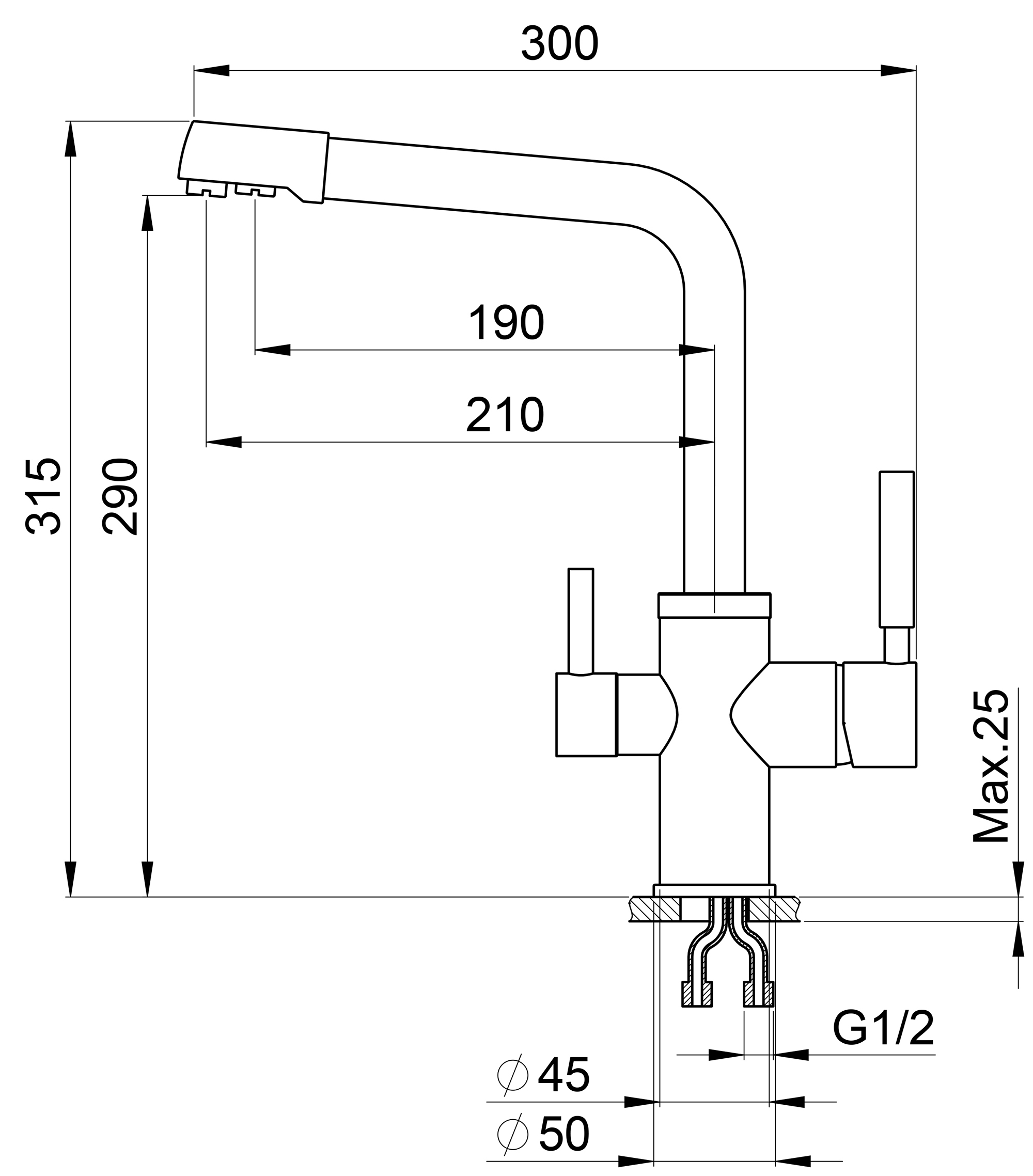 3015,  СМЕСИТЕЛЬ КУХОННЫЙ