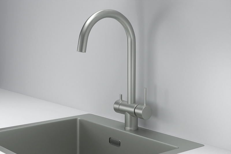 KS-7104, СТАЛЬ МАТОВАЯ, СМЕСИТЕЛЬ КУХОННЫЙ