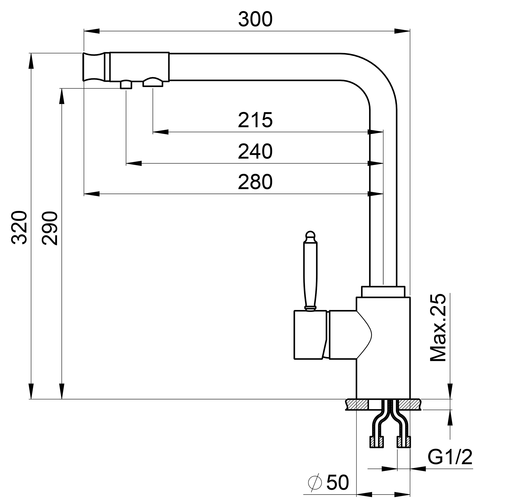 2301,  СМЕСИТЕЛЬ КУХОННЫЙ