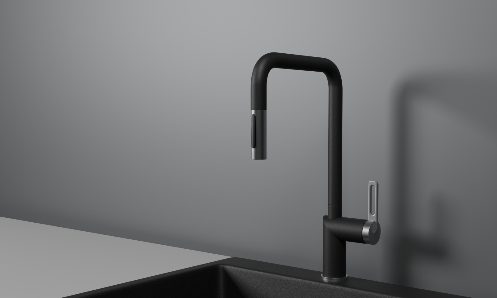 GR-8173, ТУРМАЛИН, СМЕСИТЕЛЬ КУХОННЫЙ С ВЫДВИЖНЫМ ИЗЛИВОМ