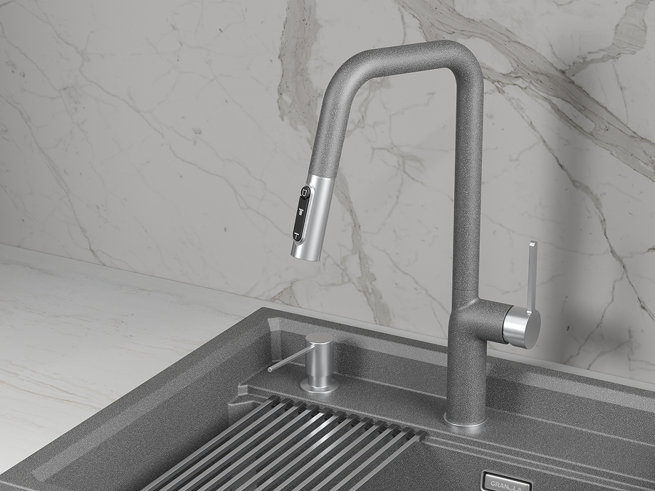 9011, ГРАФИТ (ЧЁРНО-СЕРЫЙ), СМЕСИТЕЛЬ КУХОННЫЙ