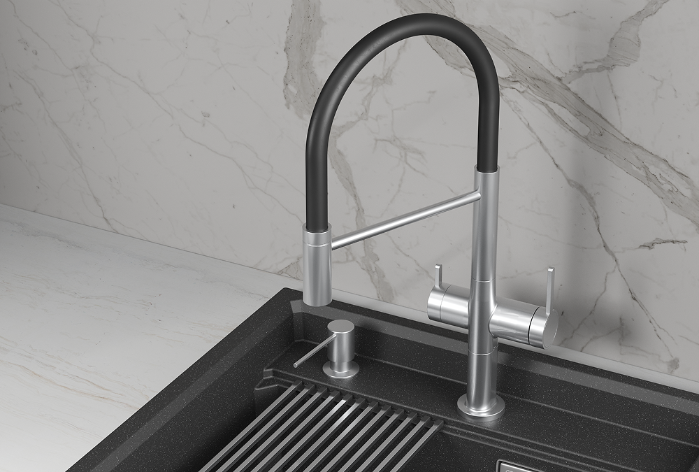 KS-8277, НЕРЖ, СМЕСИТЕЛЬ КУХОННЫЙ KITCHEN SPACE KS-8277, НЕРЖ, СМЕСИТЕЛЬ КУХОННЫЙ KITCHEN SPACE