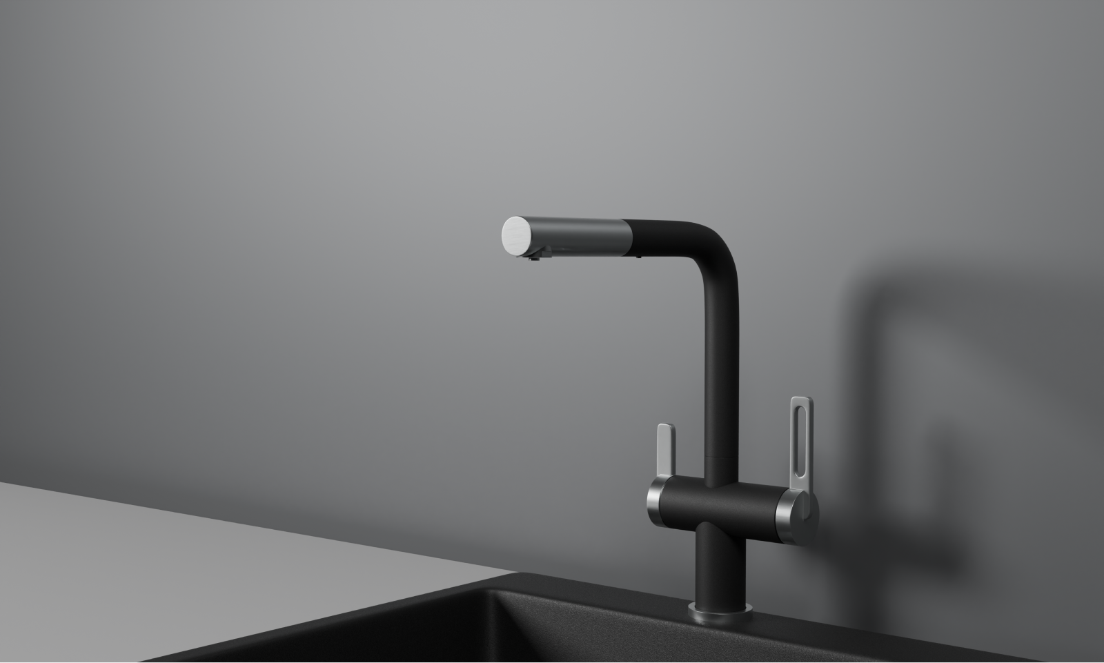 GR-8170, ТУРМАЛИН, СМЕСИТЕЛЬ КУХОННЫЙ С ВЫДВИЖНЫМ ИЗЛИВОМ