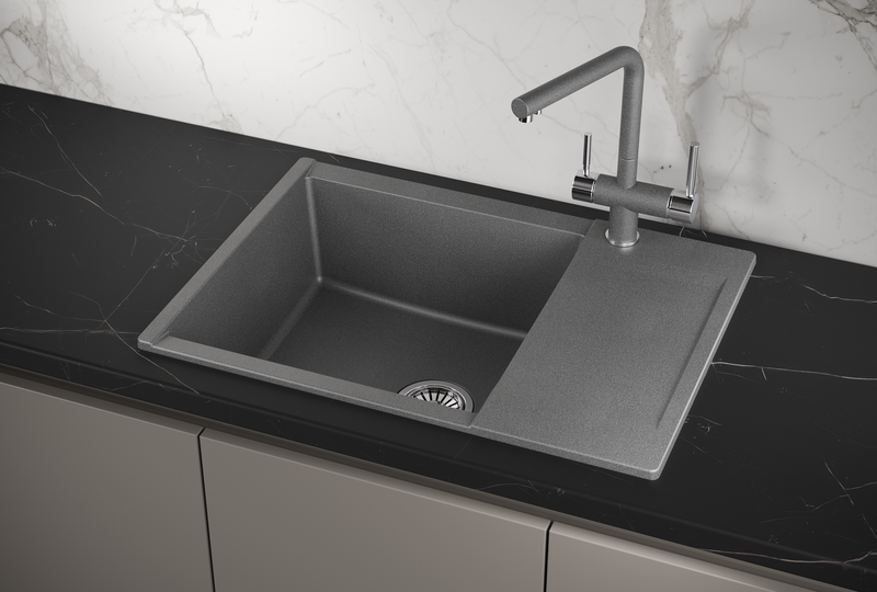 ES-7003, ГРАФИТ, кухонная мойка, кварц, ESTETICA