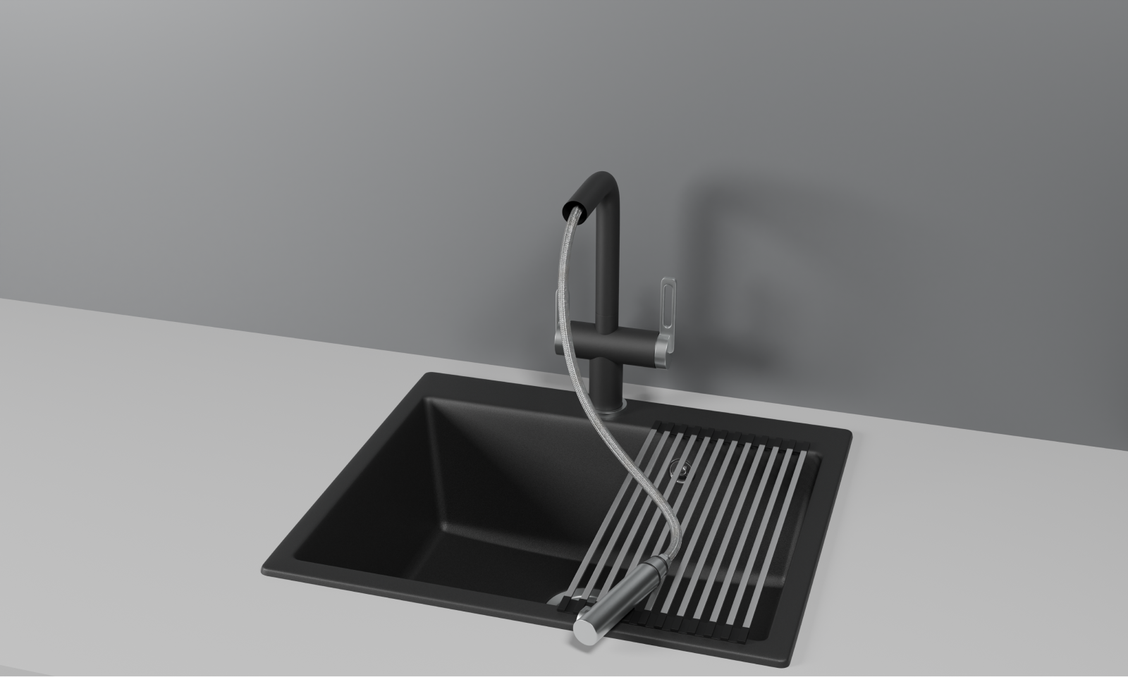 GR-8170, ТУРМАЛИН, СМЕСИТЕЛЬ КУХОННЫЙ С ВЫДВИЖНЫМ ИЗЛИВОМ