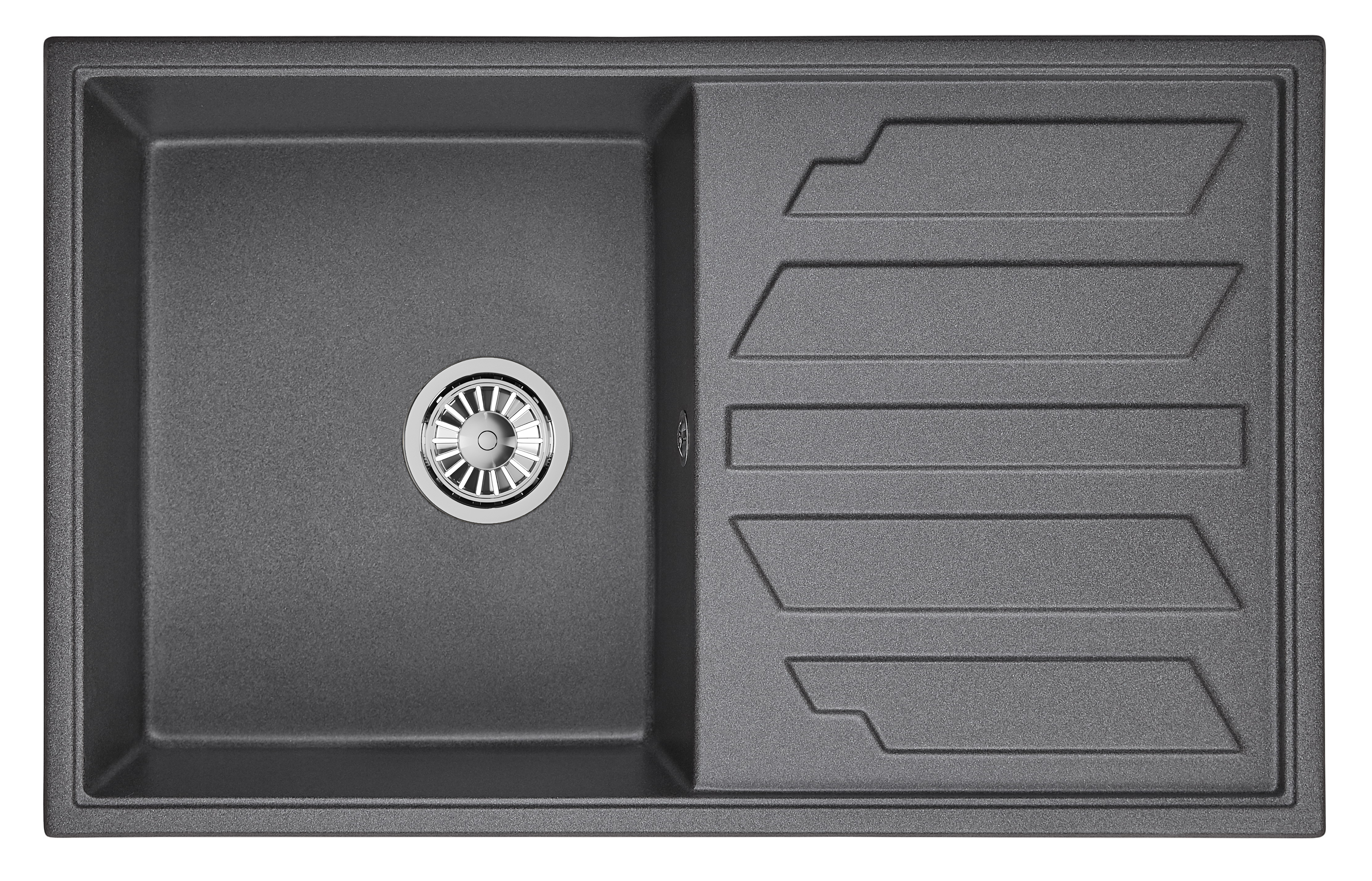 8002, ГРАФИТ (ЧЁРНО-СЕРЫЙ), кухонная мойка, кварц
