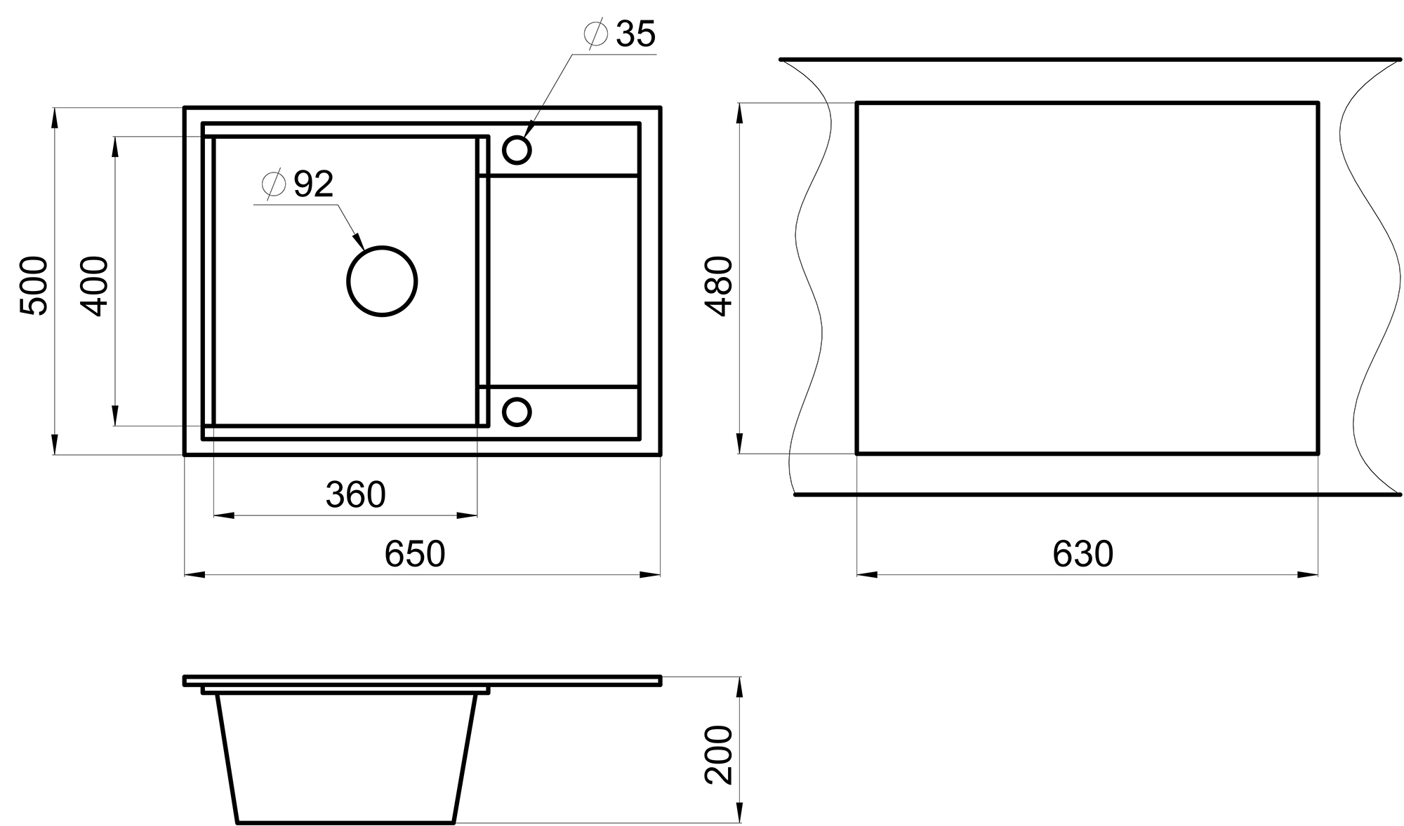 HI-65, ГИБРИД  кухонная мойка ,  кварц