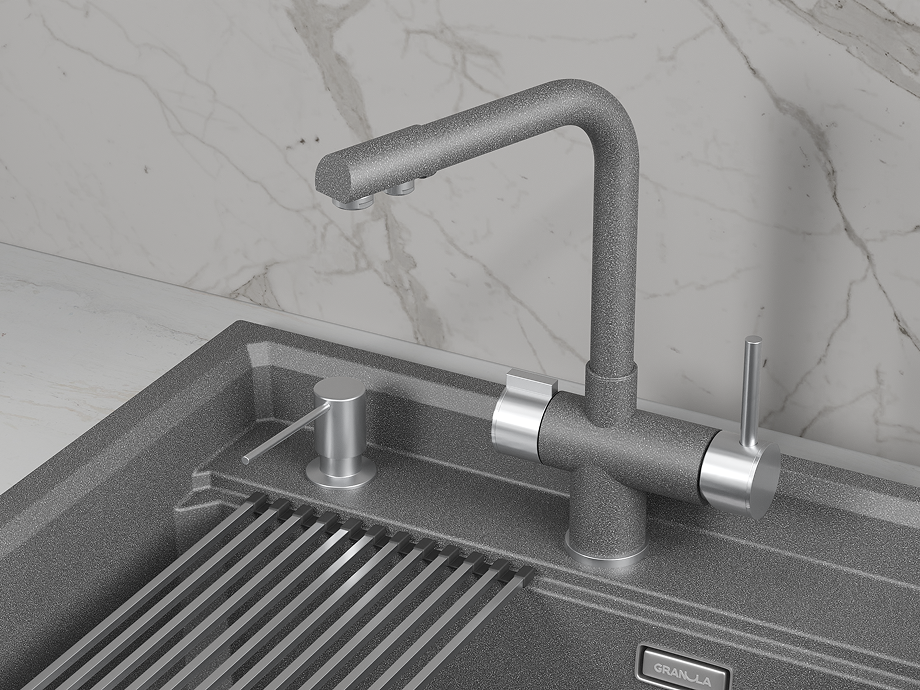 5008, ГРАФИТ (ЧЁРНО-СЕРЫЙ), СМЕСИТЕЛЬ КУХОННЫЙ