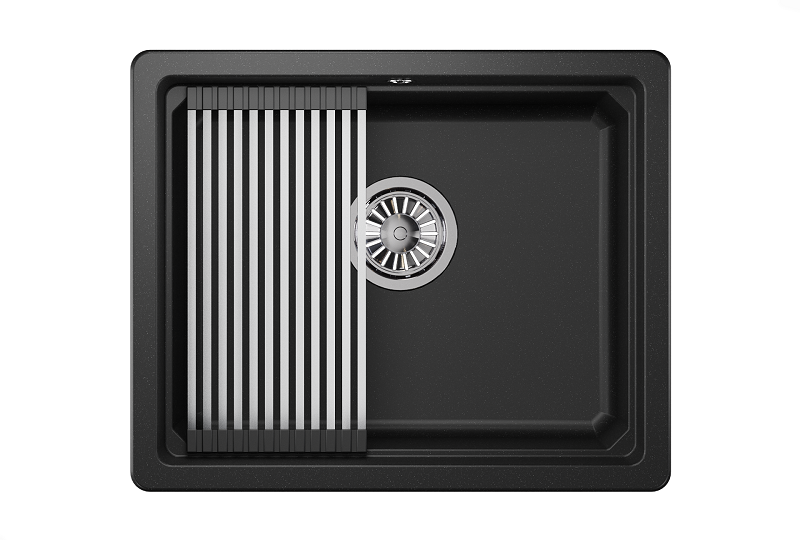 KS-5501U, ЧЁРНЫЙ, кухонная мойка, кварц
