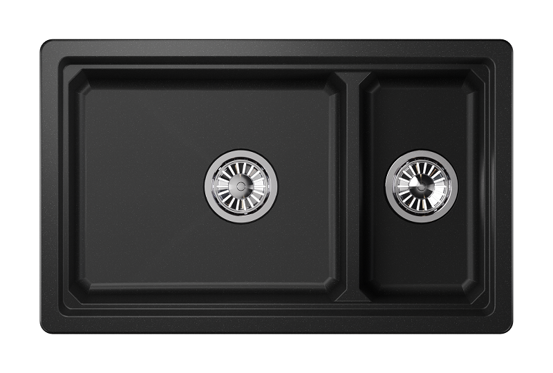 KS-7304U, ЧЁРНЫЙ  кухонная мойка, кварц