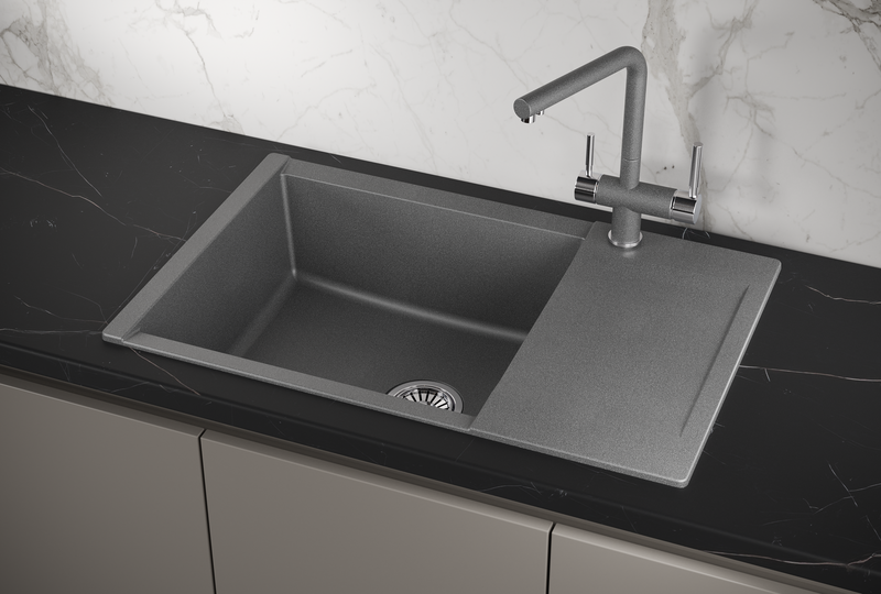 ES-7807, ГРАФИТ, кухонная мойка, кварц, ESTETICA