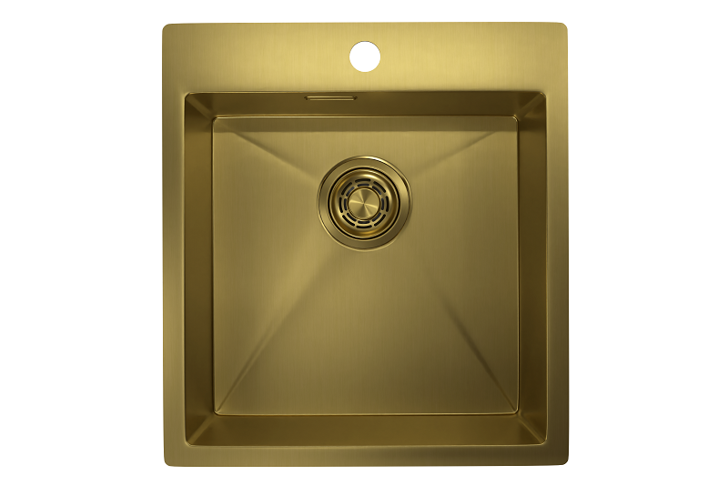 4600, ЗОЛОТО САТИН, стальная кухонная мойка
