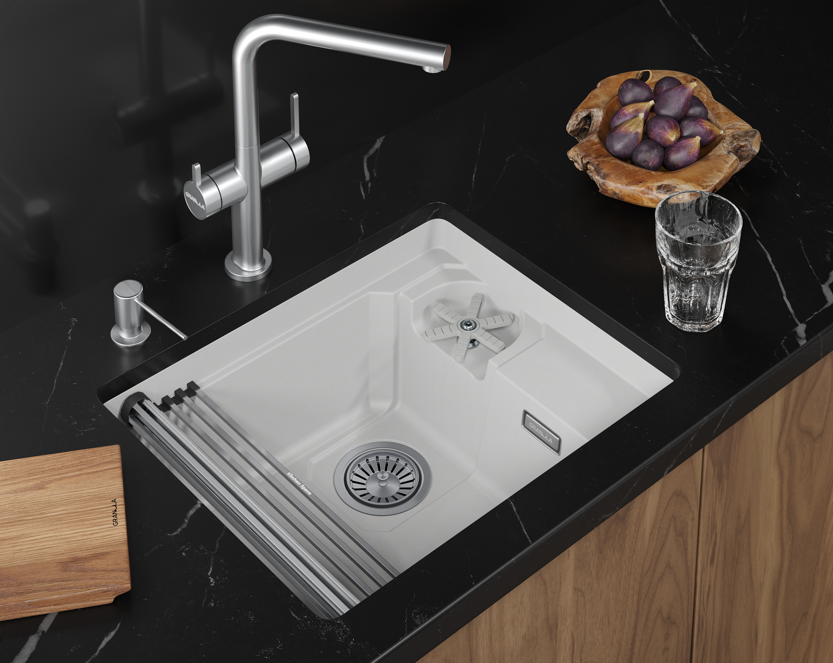 Мойка для кухни Granula Kitchen Space Rinzer 5505RU арктик, 55х45 см, прямоугольная