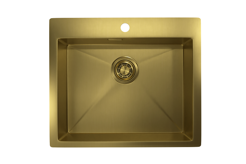 5951, ЗОЛОТО САТИН, стальная кухонная мойка