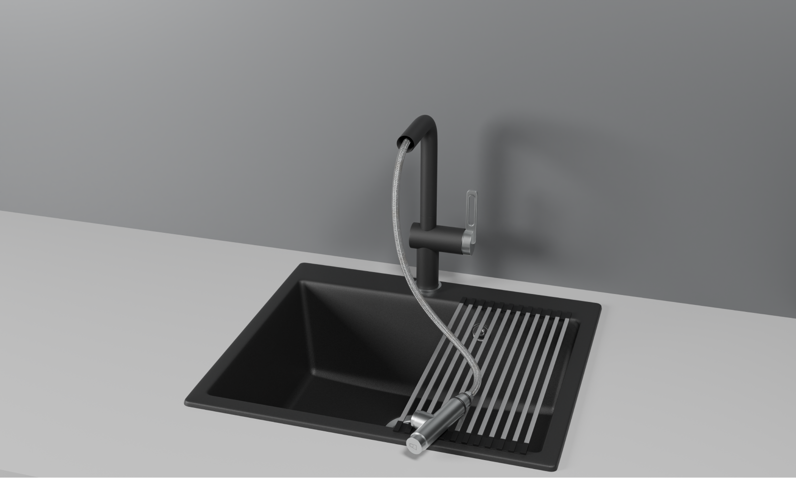 GR-8169, ТУРМАЛИН, СМЕСИТЕЛЬ КУХОННЫЙ С ВЫДВИЖНЫМ ИЗЛИВОМ