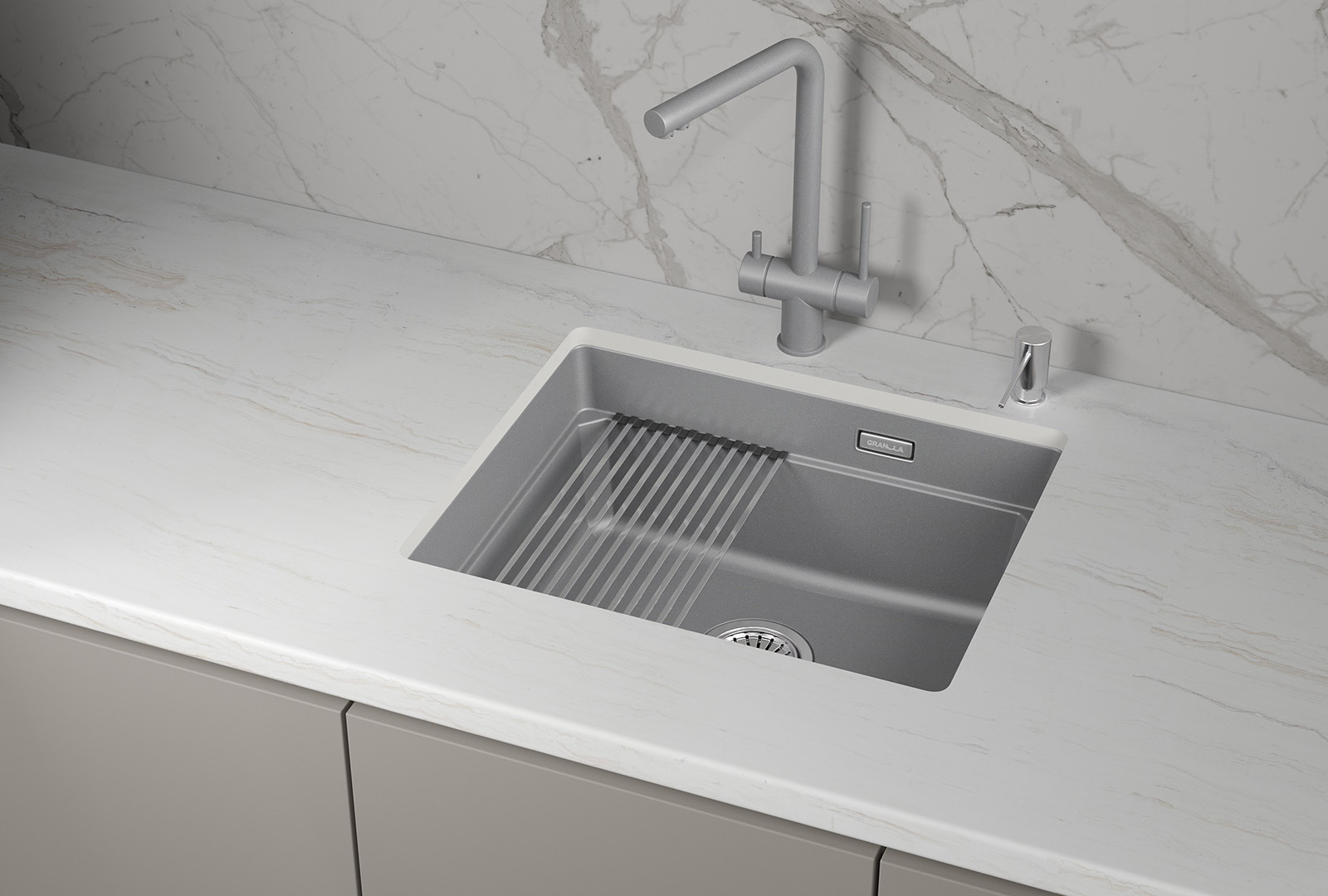 Мойка для кухни Granula Kitchen Space 5501iU алюминиум, 55х45 см, прямоугольная