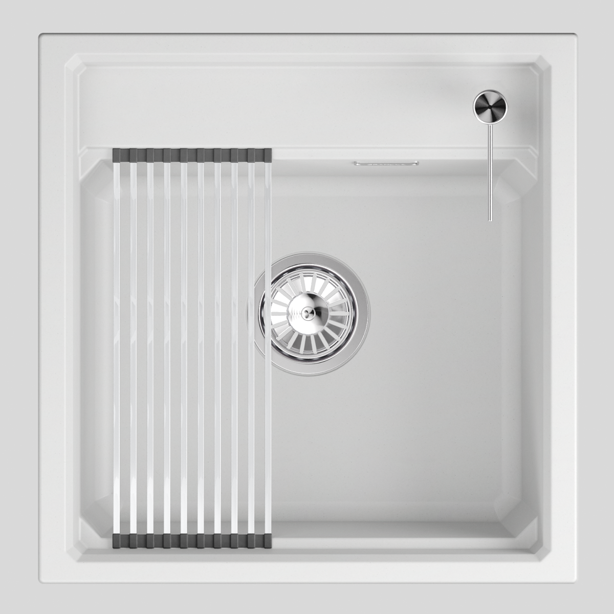 KS-5002i, АРКТИК (БЕЛЫЙ)  кухонная мойка, кварц