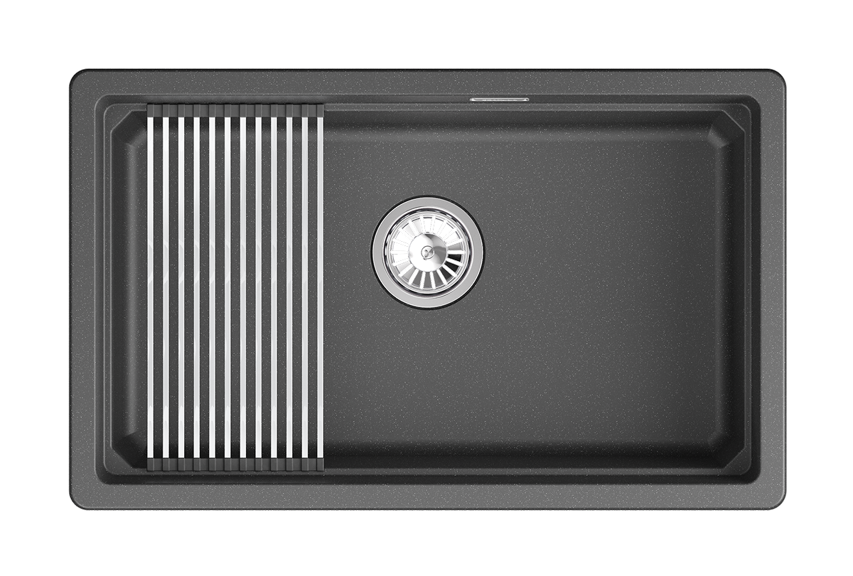 KS-7303iU, ЧЁРНЫЙ  кухонная мойка, кварц