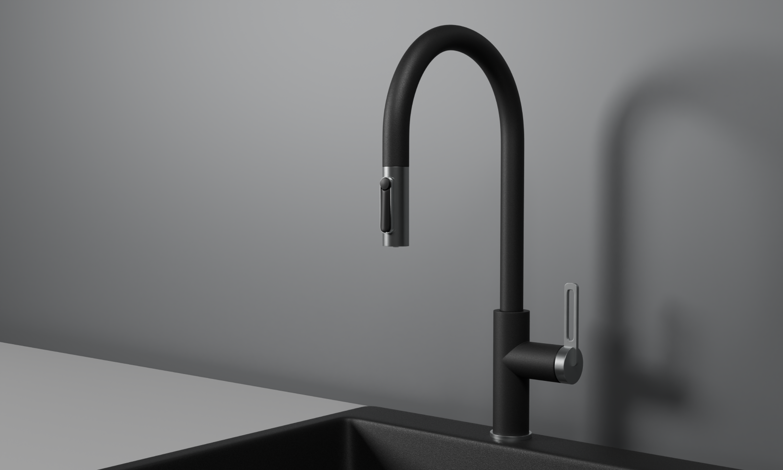 GR-8168, ТУРМАЛИН, СМЕСИТЕЛЬ КУХОННЫЙ С ВЫДВИЖНЫМ ИЗЛИВОМ